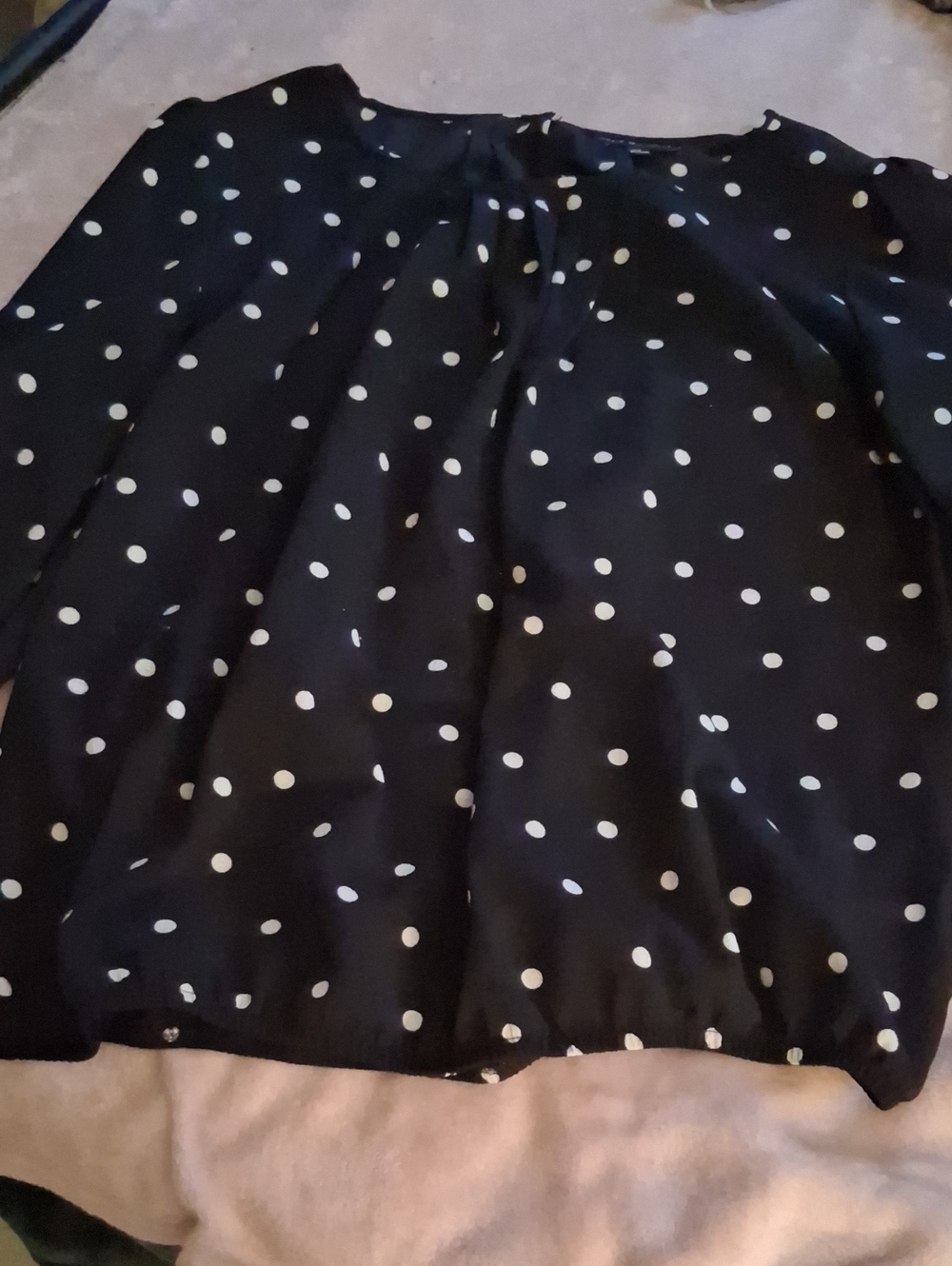 Sara Michelle Black A-Line Skirt with White Polka Dots